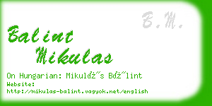 balint mikulas business card